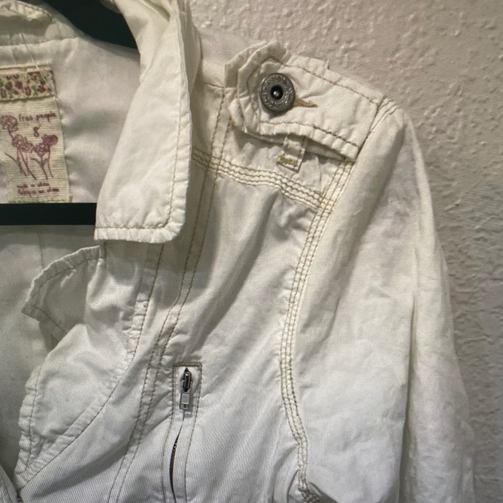 Free People Cream Utility Jacket with Waist Cinch - Picture 3 of 6